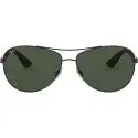 Aviator Sunglasses (Matte Black/Dark Green)