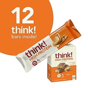 [S&S]: 12-Count 2.1-Oz think! Protein Bars (Creamy Peanut Butter)