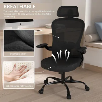 Silybon High Back Mesh-Back Lumbar Support Office Chair with Headrest