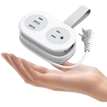 Orico 2-Outlet 3-USB Travel Power Strip with 3.7ft Cord