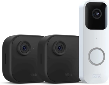 Blink Video Doorbell and Mini Camera (Black) w/ Sync Module 2 (1st Gen)