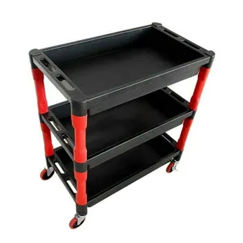 Tough 3-Shelf Heavy Duty Plastic Service Cart