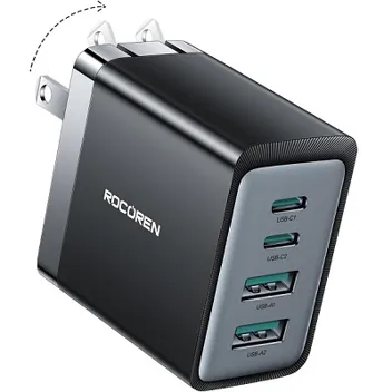 45W 4-in-1 GaN USB-C & USB-A Wall Charger