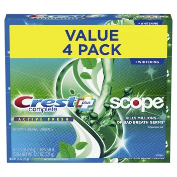 5.5oz Whitening + Scope Mint Toothpaste (4-Count)