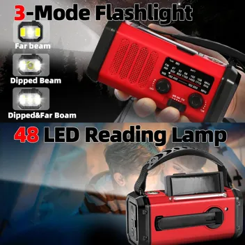 Qauyyw 10000mAh Crank LED Flashlight Emergency Radio