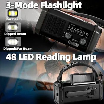 Qauyyw 10000mAh Crank LED Flashlight Emergency Radio