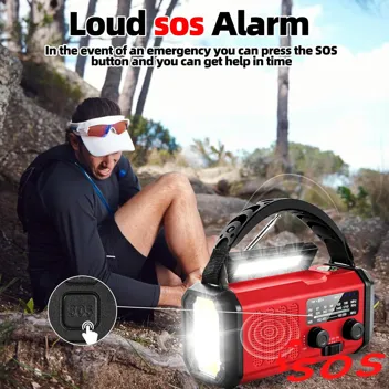 Qauyyw 10000mAh Crank LED Flashlight Emergency Radio