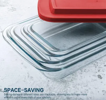 8-Piece Deep Glass Baking Dish Set with Plastic lids,Rectangular Glass Bakeware Set with Lids