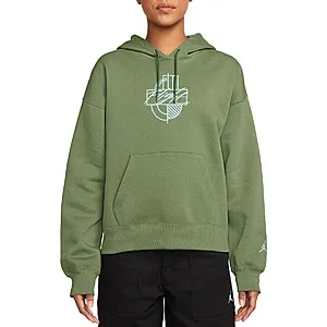 Jordan Women's Brooklyn Fleece Graphic Hoodie (Sky Light Olive)