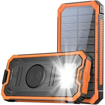 20,000mAh Solar Portable Power Bank with Wireless Charging