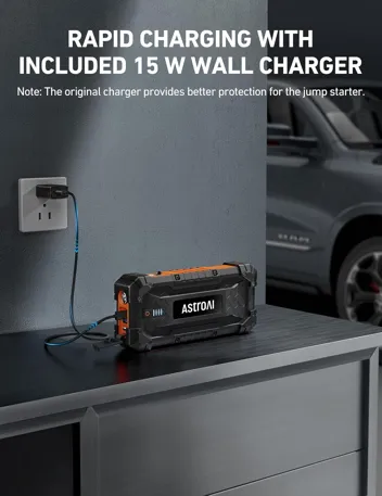 AstroAI S8 1500A 12V Car Jump Starter w/ 10W USB Wall Charger (Up to 6.0L Gas, 3.0L Diesel)