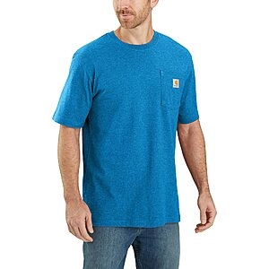 Carhartt Men's Loose Fit Heavyweight Short-Sleeve Pocket T-Shirt (Marine Blue Heather, Sizes XS, L-2XL)