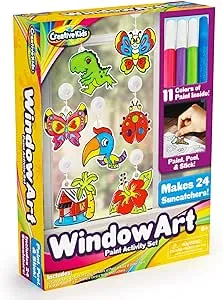 Creative Kids Window Paint Art Kit – Make Your Own Suncatchers Set w/ Prime