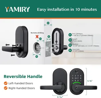 Yamiry Fingerprint Keypad Keyless Smart Door Handle Lock