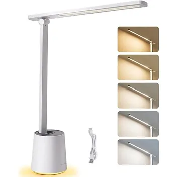 Sunlinkco 3000K-5700K Adjustable LED Desk Lamp with Night Light