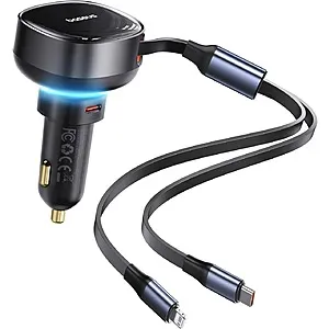 USB-C 60W Retractable Car Charger