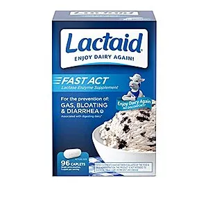 [S&S]: 96-Count Fast Act Lactose Intolerance Relief Caplets with Lactase Enzyme