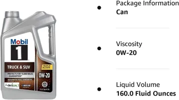 1 Truck & SUV Full Synthetic Motor Oil 0W-20, 5 Quart