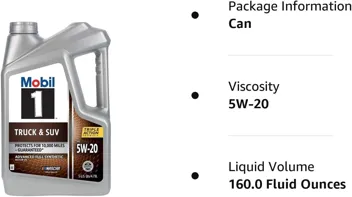 1 Truck & SUV Full Synthetic Motor Oil 0W-20, 5 Quart