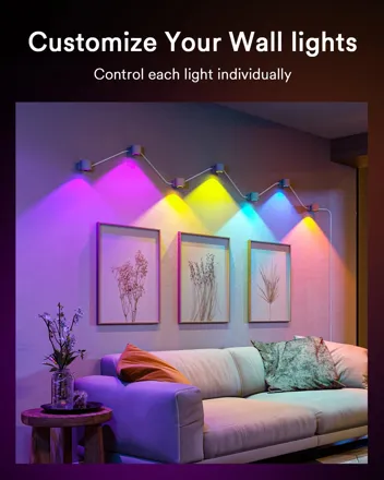 9.2ft 7-LED RGBAICW Color Smart Wall Sconces
