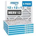 Aerostar 12x12x1 MERV 13 Pleated AC Furnace Air Filter