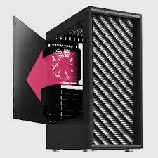 T7 Compact ATX PC Case (29.2 Liters) 2 x pre-installed fans with acrylic swing door side panel - (FREE GREASE PER ORDER)