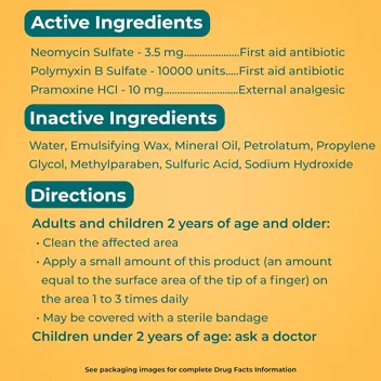 Maximum-Strength Pain Relief Dual Action Antibiotic Ointment with Bacitracin Zinc 0.5 Oz