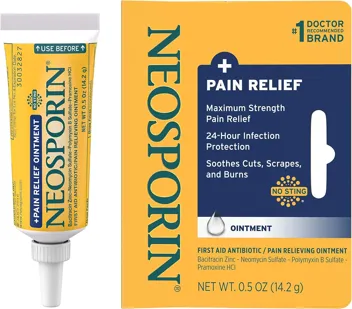 Maximum-Strength Pain Relief Dual Action Antibiotic Ointment with Bacitracin Zinc 0.5 Oz