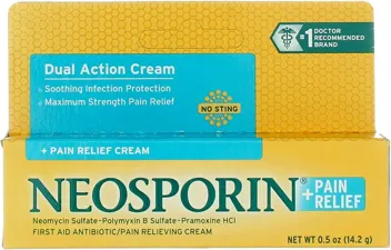 Maximum-Strength Pain Relief Dual Action Antibiotic Ointment with Bacitracin Zinc 0.5 Oz