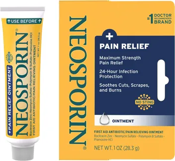 Maximum-Strength Pain Relief Dual Action Antibiotic Ointment with Bacitracin Zinc 0.5 Oz