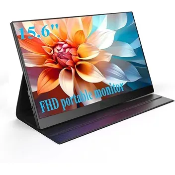 Ahxjka 15.6" 1080p IPS USB-C Portable Monitor with Cover