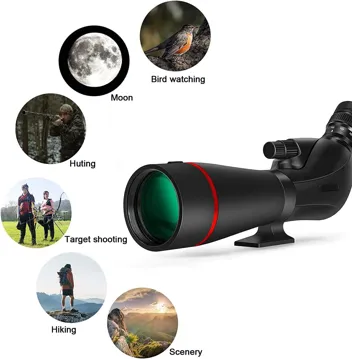 JoyDate 20-60x80 BAK4 Waterproof Spotting Scopes w/ Smartphone Holder & Bag