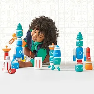 FAO Schwarz Kids Galaxy Glow Space Blocks Construction Set