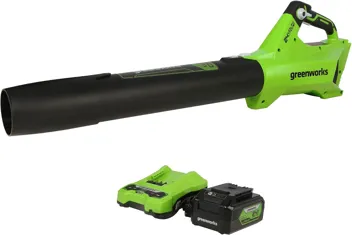 48V (2 x 24V) Greenworks Brushless Cordless Axial Blower w/ (2) 4.0Ah USB Batteries & Dual Port Rapid Charger