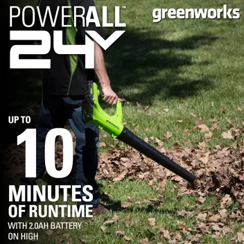 48V (2 x 24V) Greenworks Brushless Cordless Axial Blower w/ (2) 4.0Ah USB Batteries & Dual Port Rapid Charger