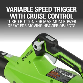 48V (2 x 24V) Greenworks Brushless Cordless Axial Blower w/ (2) 4.0Ah USB Batteries & Dual Port Rapid Charger