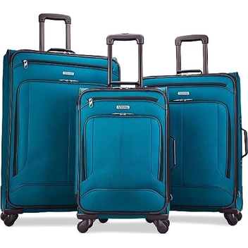 American Tourister Pop Max Softside Spinner Luggage (Teal, 3-Piece)