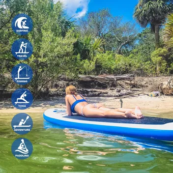 11'x 33" Inflatable Ultra-Light Stand Up Paddle Board Bundle (Sapphire Smile)