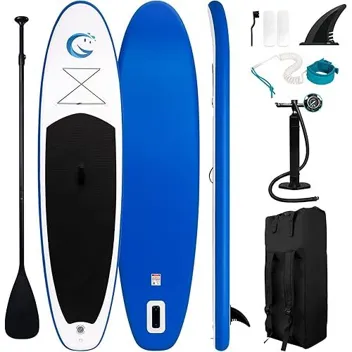 11'x 33" Inflatable Ultra-Light Stand Up Paddle Board Bundle (Sapphire Smile)