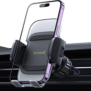 Lamicall Upgraded Spring Clip Air Vent Cell Phone Mount for Car Hands Free Automobile Cradle Clip for iPhone, Android Smartphone, 4" to 7" Phone