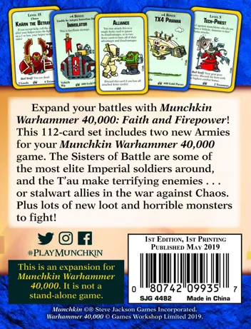 Steve Games Munchkin Warhammer 40,000: Faith and Firepower Card Game (Expansion)