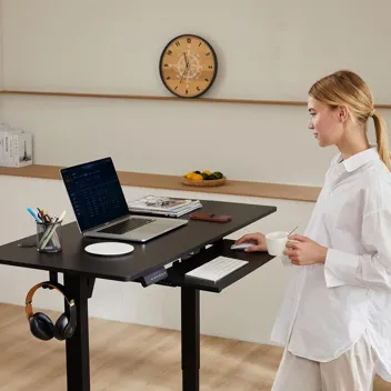 Dumos 48x24" Electric Standing Desk with Keyboard Tray