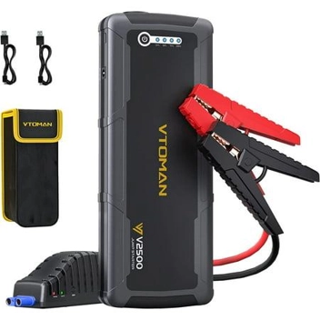 Vtoman 2500A Peak 12V Car Jump Starter (up to 7L Gas, 5L Diesel)