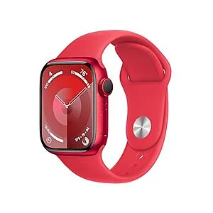 Watch Series 9 [GPS + Cellular 41mm] Smartwatch with (Product) RED Aluminum Case with (Product) RED Sport Band M/L