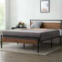 Rest Haven Ashland Metal and Wood Platform Bed (Queen)