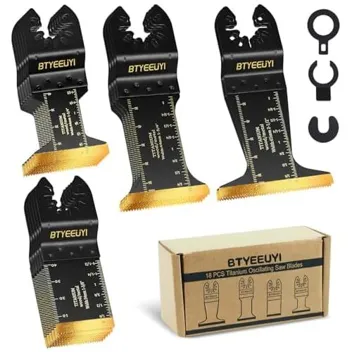 Btyeeuyi Titanium Oscillating Tool Blade Combo Pack (18-Pieces)