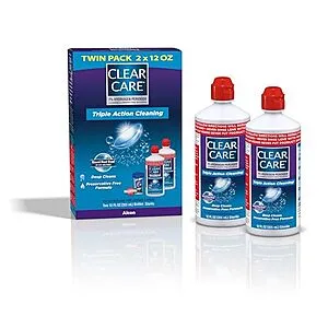 Clear Care 12oz Cleaning & Disinfecting Solution w/ Lens Case (Twin Pack)