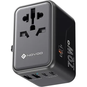 Novoo 6-in-1 70W 5-USB International Travel Adapter