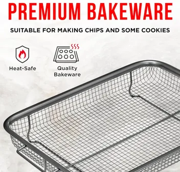 Bakken 2-in-1 Ceramic Coated Mesh Air Fryer Tray