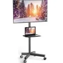 Perlesmith 23-60" VESA 400x400mm Mobile TV Cart with Shelf